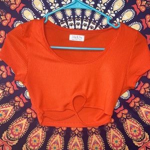 Jolie and Joy Orange crop top size small.